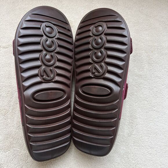 ECCO 2ND Cozmo Morillo Burgundy 2 Band Slide Flat Sandals Women EU 38 US 7-7.5 - Picture 14 of 16